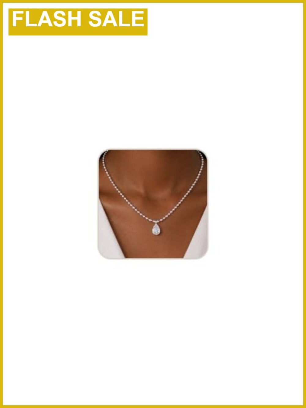 Hypoallergenic Cubic Zirconia Pendant Necklace with Silver Plated Brass